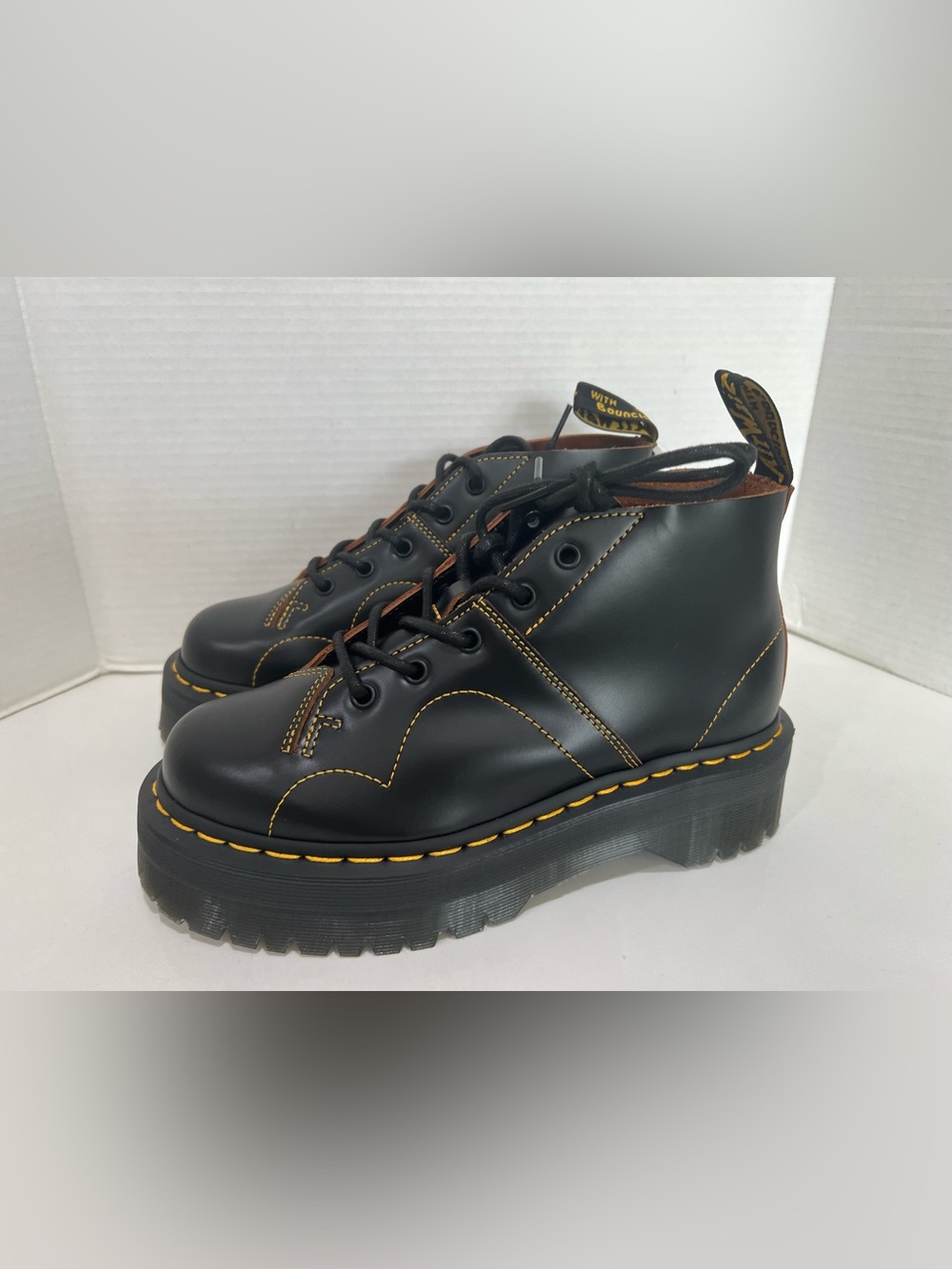 Dr. Martens Church Quad Platform Monkey Boots Size 8 Womens NEW